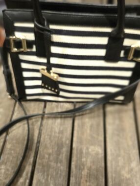 Nine West Black and White Striped Women's Tote Bag - Classic Chic